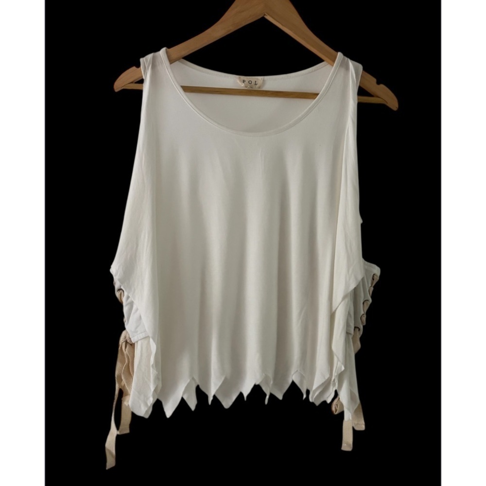POL Shark Bite Lace up Side Flowy Tank NWOT
